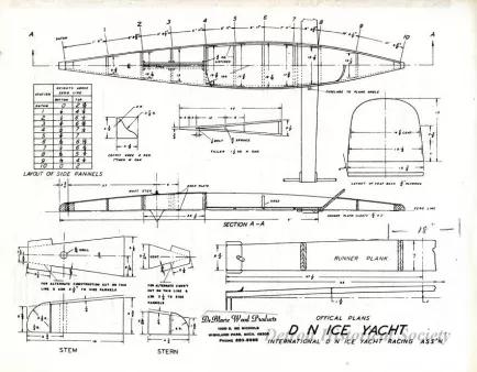 Drawing, Technical - Official Plans - DN Ice Yacht
International DN Ice Yacht Racing Association