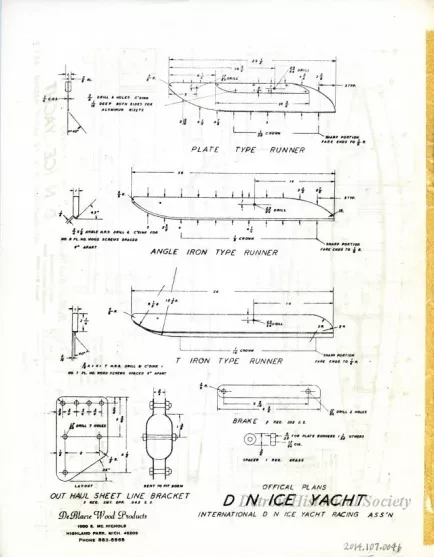 Drawing, Technical - Official Plans - DN Ice Yacht
International DN Ice Yacht Racing Association