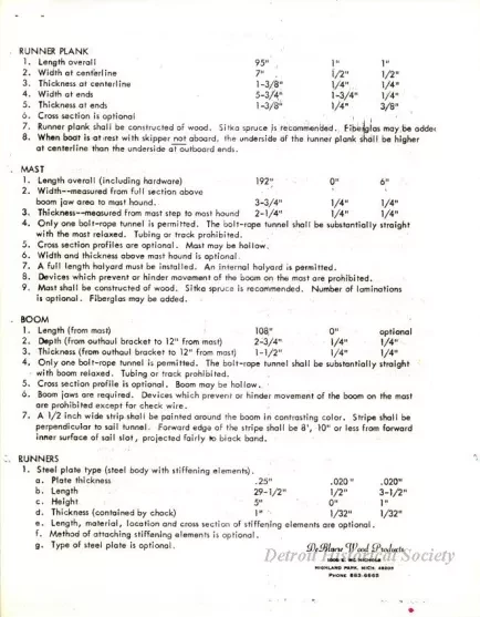 Specification - International DN Ice Yacht Racing Association 
Official Specifications - June, 1967