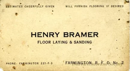 Card, Business - Henry Bramer
Floor Laying & Sanding