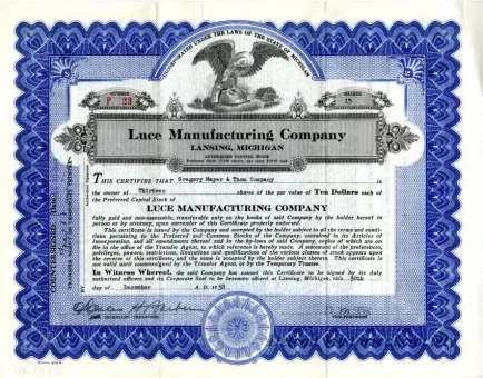 Letter - Luce Manufacturing Company