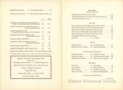 Menu - The Early American Room