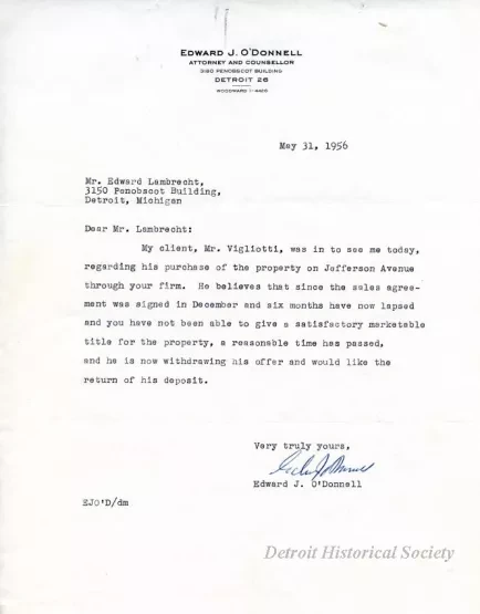 Letter - Edward J. O'Donnell
