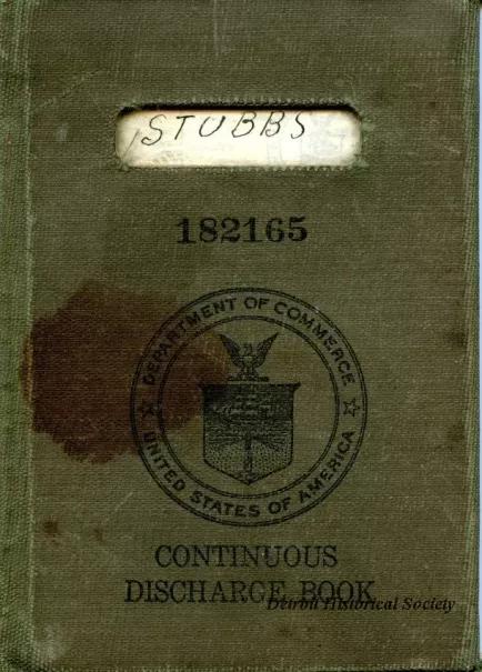 Book, Discharge - United States Department of Commerce Discharge Book No. 182165