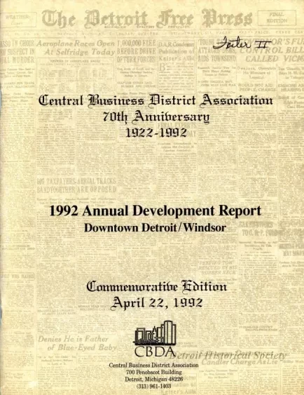 Booklet - Central Business District Association
70th Anniversary, 1922-1992