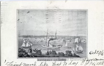 Postcard - Detroit in 1820.