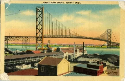 Postcard - Ambassador Bridge, Detroit, Mich.