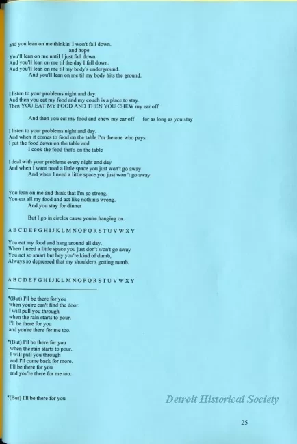 Lyrics, Song - Friends Like Us