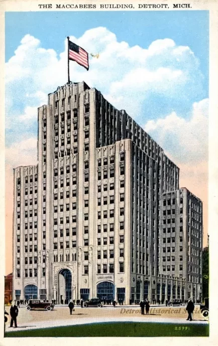 Postcard - The Maccabees Building, Detroit, Mich.