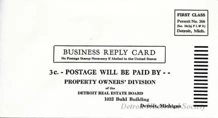 Ballot - Official Ballot for Board of Directors 
of Property Owners' Division of Detroit Real Estate Board