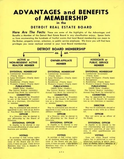 Booklet - Advantages and Benefits of Membership
in the Detroit Real Estate Board