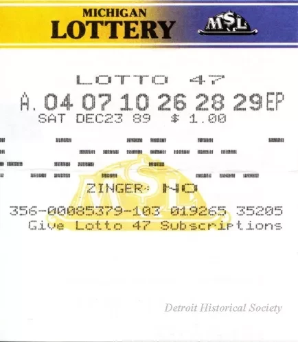 Ticket, Lottery - Michigan Lottery