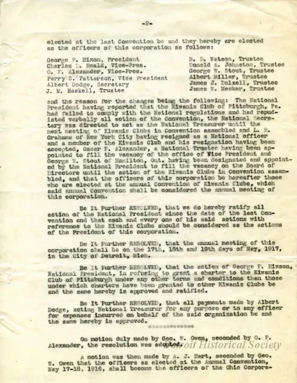 Minutes - Minutes - International Kiwanis Convention
Cleveland, May 1, 1917