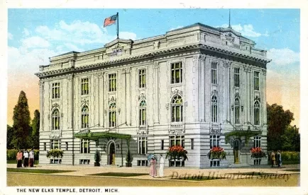Postcard - The New Elks Temple, Detroit, Mich.