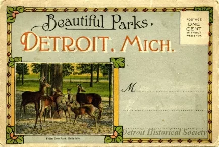 Postcard - Beautiful Parks, Detroit, Mich.