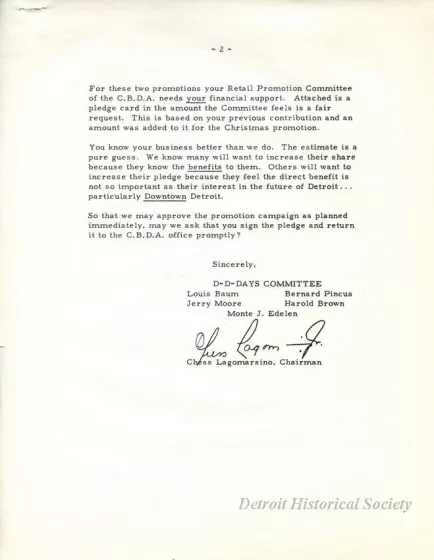 Letter - News Bulletin
Central Business District Association