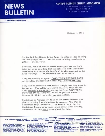 Letter - News Bulletin
Central Business District Association