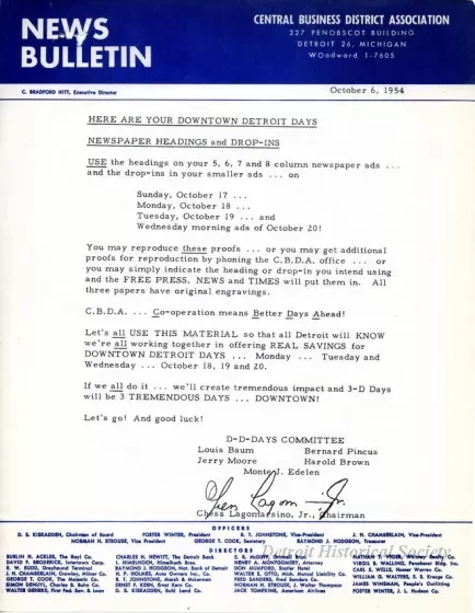 Letter - News Bulletin
Central Business District Association