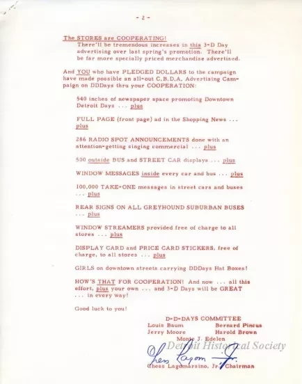 Letter - News Bulletin
Central Business District Association