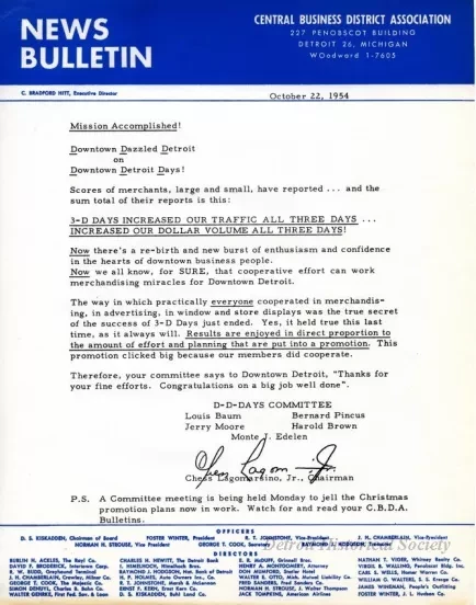 Letter - News Bulletin
Central Business District Association