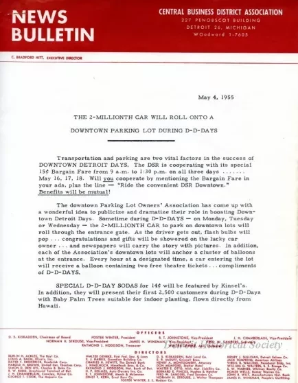 Letter - News Bulletin
Central Business District Association