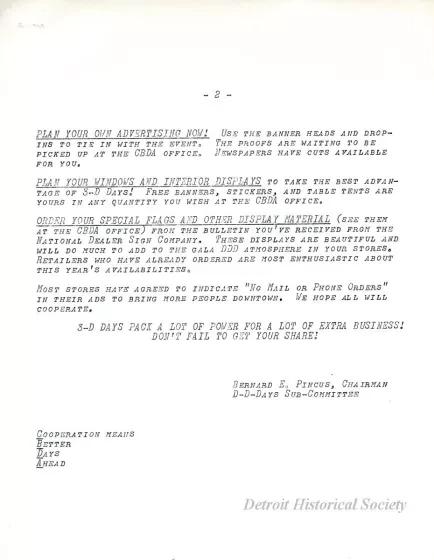 Letter - News Bulletin
Central Business District Association
