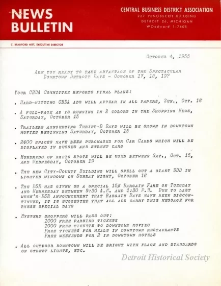 Letter - News Bulletin
Central Business District Association