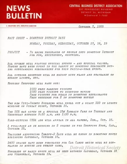 Letter - News Bulletin
Central Business District Association