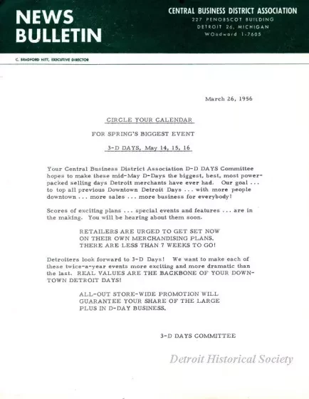 Letter - News Bulletin
Central Business District Association