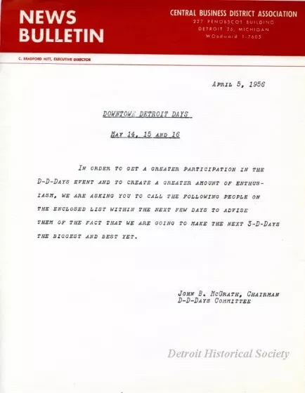 Letter - News Bulletin
Central Business District Association