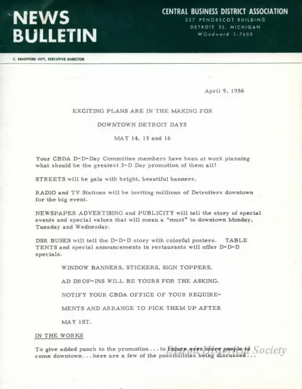 Letter - News Bulletin
Central Business District Association