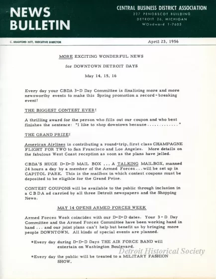 Letter - News Bulletin
Central Business District Association