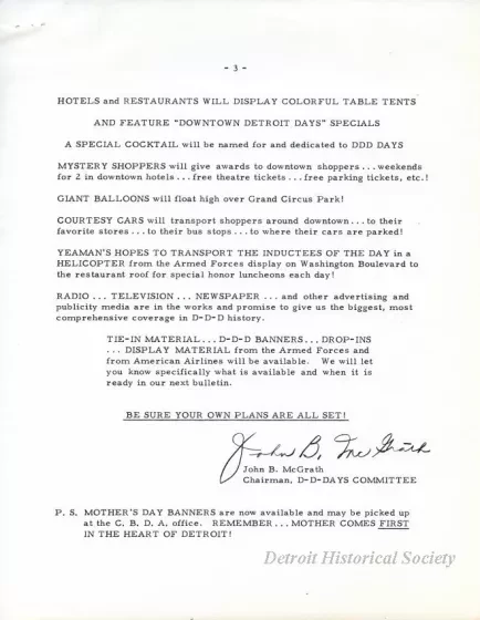 Letter - News Bulletin
Central Business District Association
