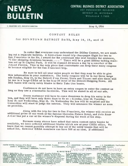 Letter - News Bulletin
Central Business District Association