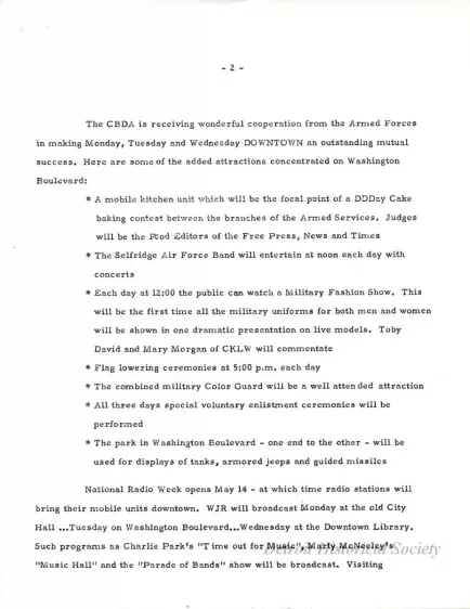 Letter - News Bulletin
Central Business District Association