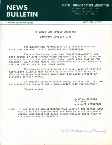 Letter - News Bulletin
Central Business District Association