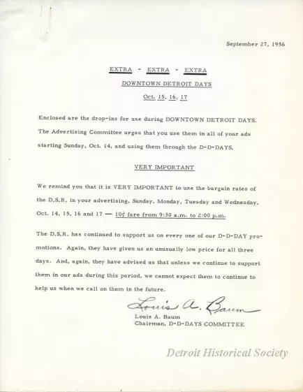 Letter - News Bulletin
Central Business District Association