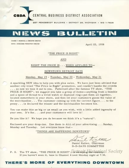 Letter - Central Business District Association
News Bulletin