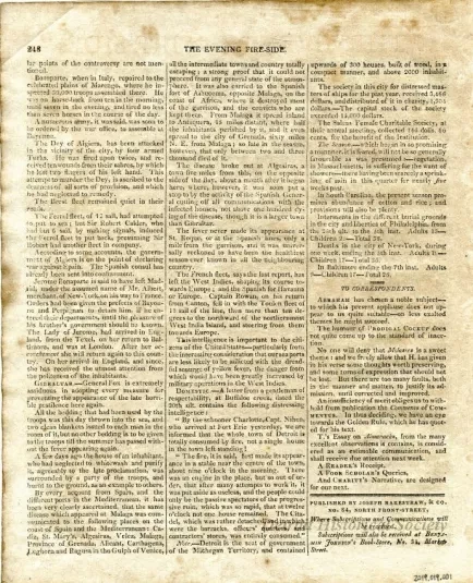 Newspaper - The Evening Fire-Side or Weekly Intelligence