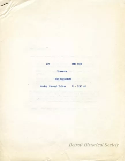 Report - The Kibbitzers