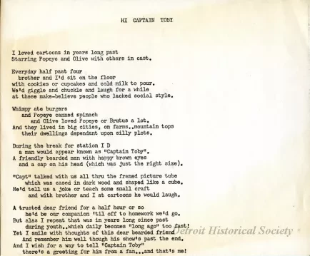 Poem - Hi Captain Toby