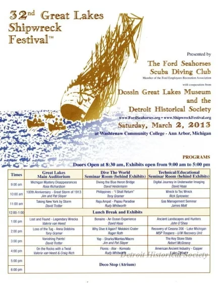Program - 32nd Great Lakes Shipwreck Festival
