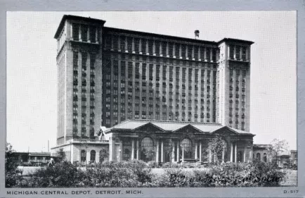 Postcard - Michigan Central Depot, Detroit, Mich.