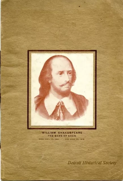Program, Theater - William Shakespeare,
The Bard of Avon