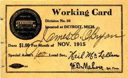 Card, Union - Working Card