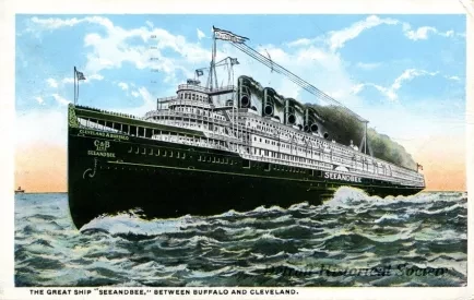 Postcard - The Great Ship "Seeandbee," Between Buffalo and Cleveland