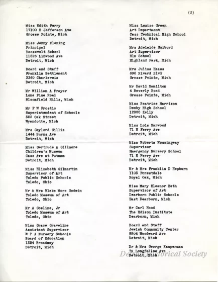 List, Mailing