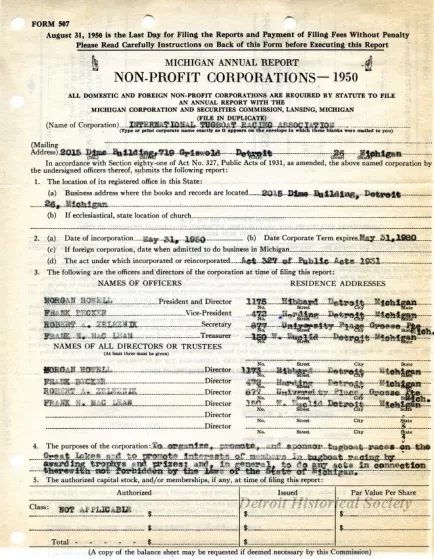 Report, Annual - Michigan Annual Report
Non-Profit Corporations - 1950