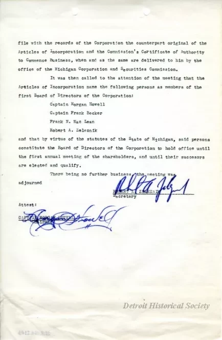 Minutes - Minutes of the First Meeting of the Incorporators 
of the International Tugboat Racing Association