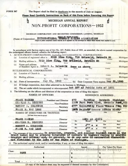 Report, Annual - Michigan Annual Report
Non-Profit Corporations - 1952
